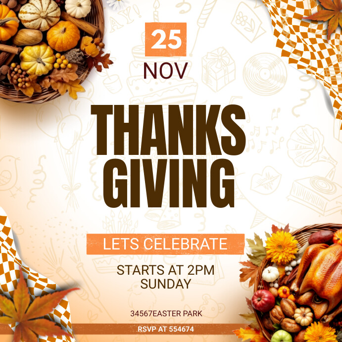 thanksgiving Publicación de Instagram template