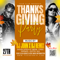 Orange Thanksgiving Party Instagram Post Template