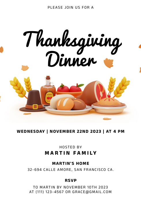Thanksgiving Program Example thanksgiving Template | PosterMyWall