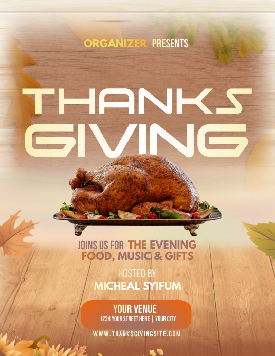 THANKSGIVING Folheto (US Letter) template