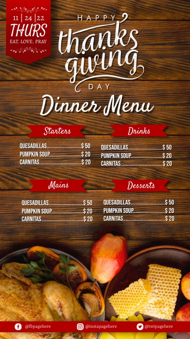 Thanksgiving Digitale Vertoning (9:16) template