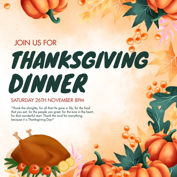 Thanksgiving dinner,event Square (1:1) template