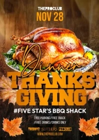 Thanksgiving Dinner Celebration A4 template