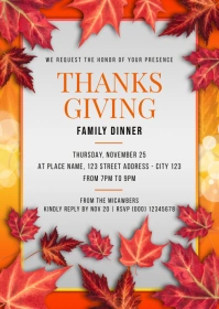 Thanksgiving Dinner A6 template