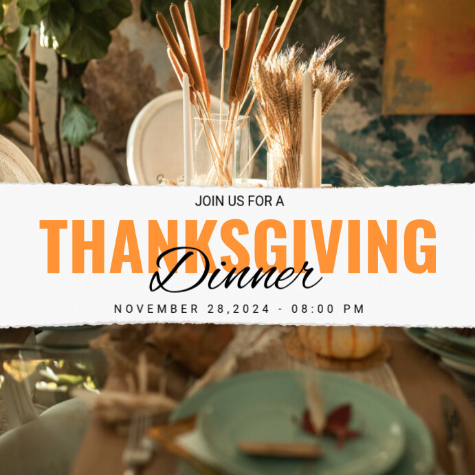 Post Design Dinner Thanksgiving dinner Template | PosterMyWall