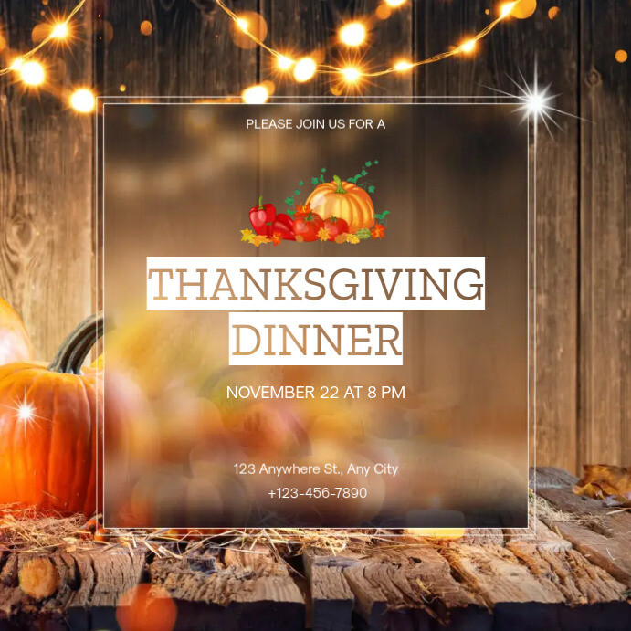 Post Design Dinner Thanksgiving Dinner Template | PosterMyWall