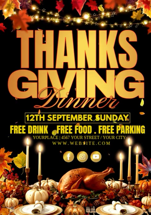 thanksgiving dinner A1 template