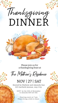 thanksgiving dinner Instagram Story template