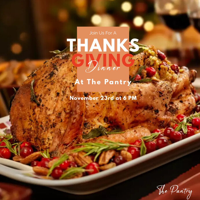 Post Design Dinner Thanksgiving Dinner Template | PosterMyWall
