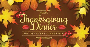 Marrone Thanksgiving Dinner Promotion Image partagée Facebook Template