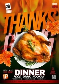 Thanksgiving Dinner Event A5 template