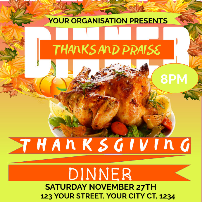 Thanksgiving Dinner Event Flyer Template PosterMyWall