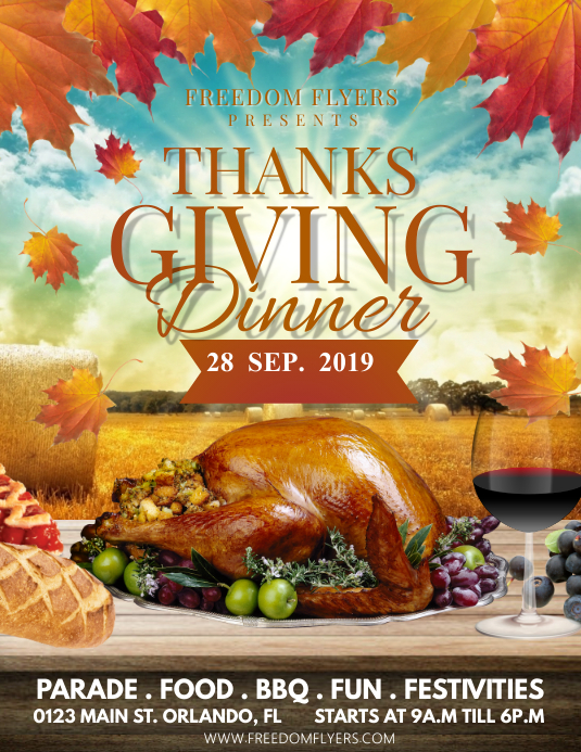 Thanksgiving Dinner Flyer Template PosterMyWall