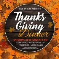 Thanksgiving Dinner Flyer Сообщение Instagram template