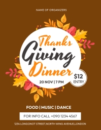 Thanksgiving Dinner Flyer template. | PosterMyWall
