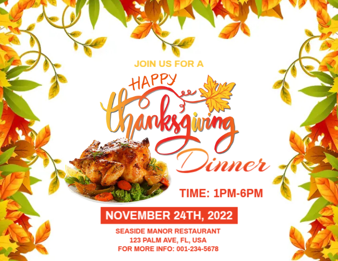 Thanksgiving Dinner Flyer Template PosterMyWall Thanksgiving Dinner Flyer Template PosterMyWall