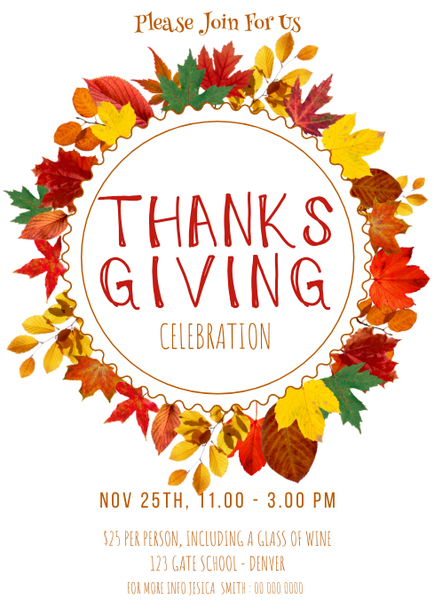 Thanksgiving dinner flyer template free PosterMyWall