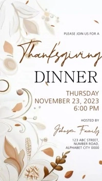 Thanksgiving Dinner Invitation Instagram Story template