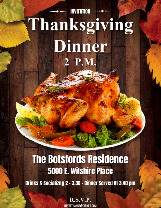 THANKSGIVING DINNER INVITATION Template PosterMyWall THANKSGIVING DINNER INVITATION Template PosterMyWall