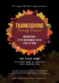 Thanksgiving Dinner Invitation A6 template
