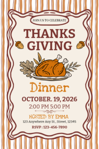 Blanco Fall Giving Dinner Affiche Template