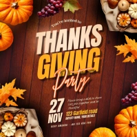 Thanksgiving dinner invitation instagram post template