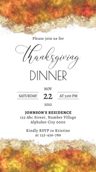 Thanksgiving Dinner Invitation Instagram Stor template