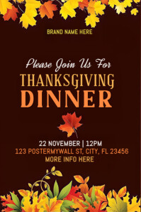 Thanksgiving Dinner Invitation Template - Customizable Fall Feast Event Poster