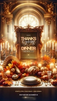 Thanksgiving Dinner Invitation Template Instagram Story