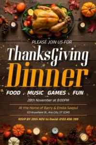 Thanksgiving Dinner Invitation Template Tumblr Graphic