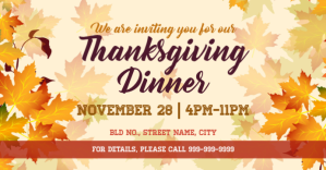 Kuning Thanksgiving Dinner Invitation Copertina evento Facebook Template