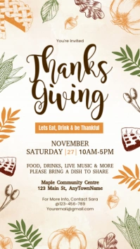 thanksgiving dinner invite Instagram-Story template