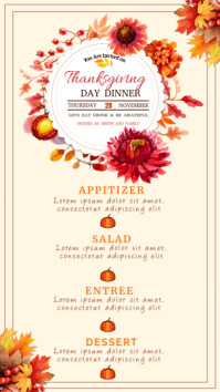 Thanksgiving Dinner Menu Instagram Story template