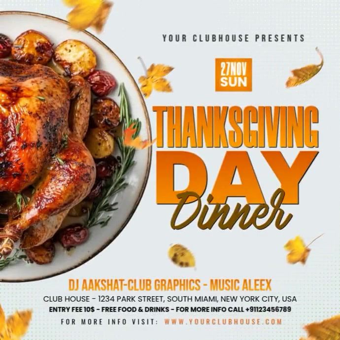 Thanksgiving Dinner Party Template | PosterMyWall