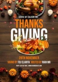 Thanksgiving Dinner Party Video Template A4