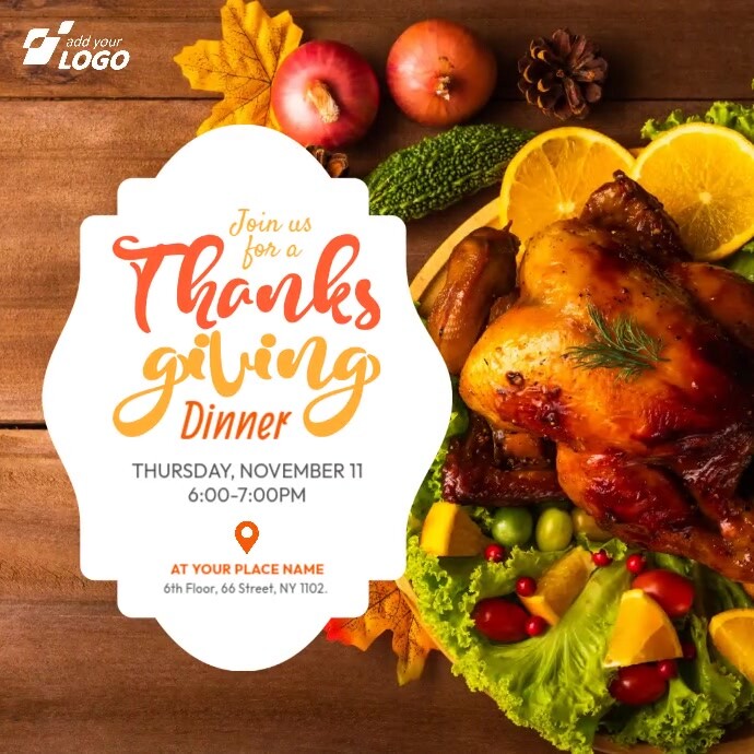 Post Design Dinner Thanksgiving Dinner Post Template | PosterMyWall