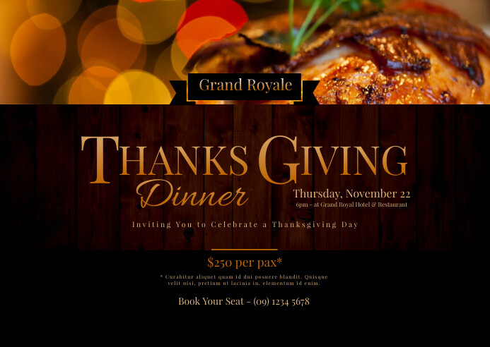 Thanksgiving Dinner Postcard ไปรษณียบัตร template