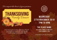 Thanksgiving Dinner Postcard Template