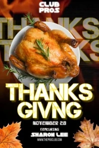 Thanksgiving Dinner Poster template