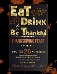 thanksgiving dinner video template Flyer (US-Letter)