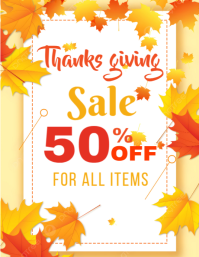 Thanksgiving Discount Flyer Ulotka (US Letter) template