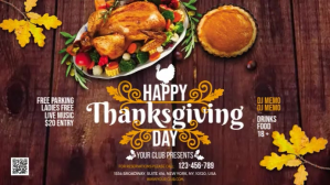 Brown Thanksgiving Event Display digitale Template