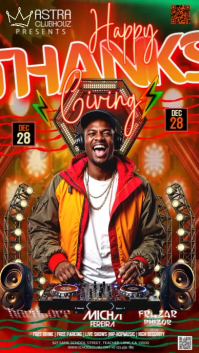 Thanksgiving DJ Club Party Event Ad Design Template Instagram Story