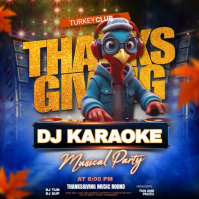 Thanksgiving DJ Karaoke Party Instagram Post Template