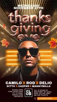 Thanksgiving Eve Party Night Display Template Instagram Story