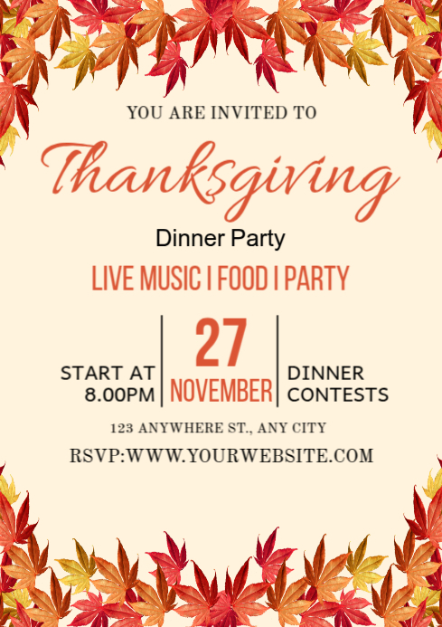 Thanksgiving Event Template | PosterMyWall