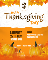 Thanksgiving Event Flyer design template | Thanksgiving flyer design Instagram Portrait