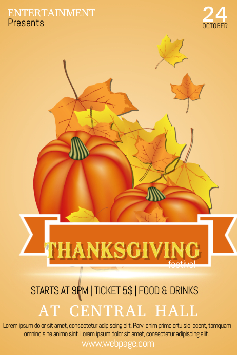 thanksgiving event flyer template | PosterMyWall