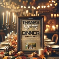 THANKSGIVING FAMILY DINNER INVITATION 2024 Instagram Post template