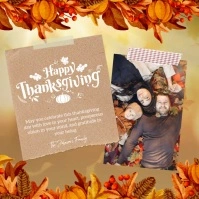thanksgiving family photo message design template Square (1:1)